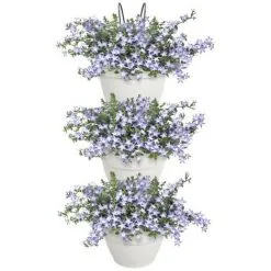 ELHO - Pot De Fleurs - Vibia Campana Foret Vertical Set/3 - Blanc Soie - Balcon Extérieur - L 17.1 X W 20.7 X H 29.7 Cm -ELHO Soldes 60107250 3