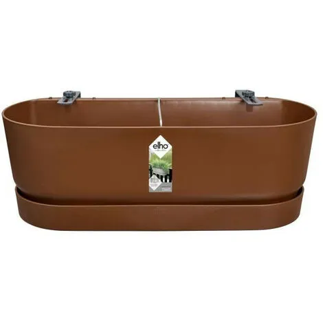 ELHO - Pot De Fleurs - Greenville Easy Balcony 52 - Marron Glacé - Balcon - L 21.2 X W 52 X H 19.4 Cm 1 ELHO - Pot De Fleurs - Greenville Easy Balcony 52 - Marron Glacé - Balcon - L 21.2 X W 52 X H 19.4 Cm