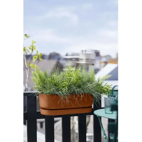 ELHO - Pot De Fleurs - Greenville Easy Balcony 52 - Marron Glacé - Balcon - L 21.2 X W 52 X H 19.4 Cm 3 ELHO - Pot De Fleurs - Greenville Easy Balcony 52 - Marron Glacé - Balcon - L 21.2 X W 52 X H 19.4 Cm – Image 3