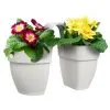 ELHO - Pot De Fleurs - Vibia Campana Flower Twin 21 - Blanc Soie - Balcon Extérieur - L 38.4 X W 20.5 X H 26.5 Cm