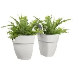 ELHO - Pot De Fleurs - Vibia Campana Flower Twin 21 - Blanc Soie - Balcon Extérieur - L 38.4 X W 20.5 X H 26.5 Cm 6 ELHO - Pot De Fleurs - Vibia Campana Flower Twin 21 - Blanc Soie - Balcon Extérieur - L 38.4 X W 20.5 X H 26.5 Cm -ELHO Soldes 60107803 3