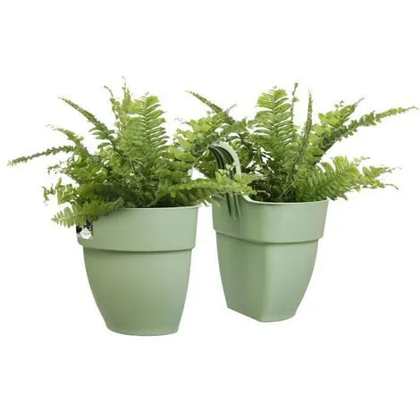 ELHO - Pot De Fleurs - Vibia Campana Flower Twin 21 - Vert Pistache - Balcon Extérieur - L 38.4 X W 20.5 X H 26.5 Cm 3 ELHO - Pot De Fleurs - Vibia Campana Flower Twin 21 - Vert Pistache - Balcon Extérieur - L 38.4 X W 20.5 X H 26.5 Cm – Image 3