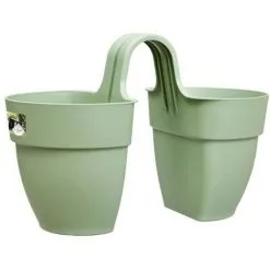 ELHO - Pot De Fleurs - Vibia Campana Flower Twin 21 - Vert Pistache - Balcon Extérieur - L 38.4 X W 20.5 X H 26.5 Cm 7 ELHO - Pot De Fleurs - Vibia Campana Flower Twin 21 - Vert Pistache - Balcon Extérieur - L 38.4 X W 20.5 X H 26.5 Cm -ELHO Soldes 60107806 4