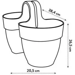 ELHO - Pot De Fleurs - Vibia Campana Flower Twin 21 - Jaune Miel - Balcon Extérieur - L 38.4 X W 20.5 X H 26.5 Cm -ELHO Soldes 60108265 3