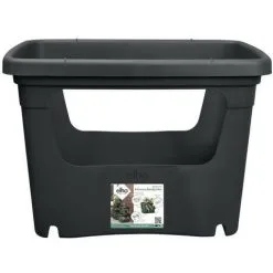ELHO - Pot De Fleurs - Green Basics Stack & Grow Large - Living Noir - Extérieur - L 35.1 X W 50.9 X H 35.7 Cm