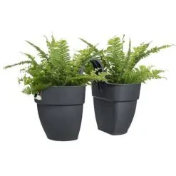 ELHO - Pot De Fleurs - Vibia Campana Flower Twin 21 - Anthracite - Balcon Extérieur - L 38.4 X W 20.5 X H 26.5 Cm -ELHO Soldes 60113208 4