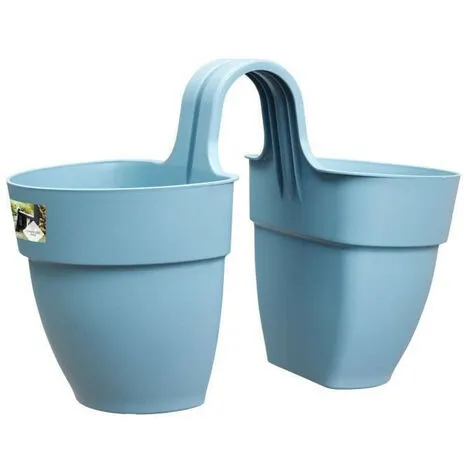 ELHO - Pot De Fleurs - Vibia Campana Flower Twin 21 - Bleu Vintage - Balcon Extérieur - L 38.4 X W 20.5 X H 26.5 Cm 3 ELHO - Pot De Fleurs - Vibia Campana Flower Twin 21 - Bleu Vintage - Balcon Extérieur - L 38.4 X W 20.5 X H 26.5 Cm – Image 3