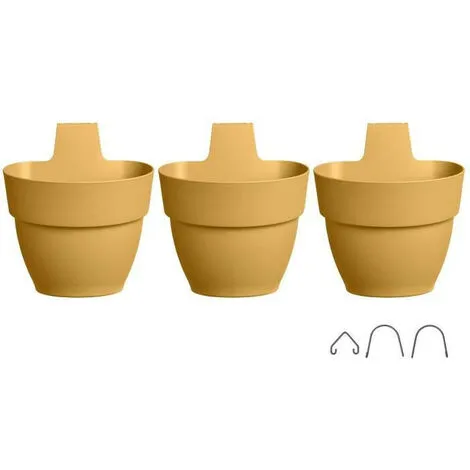 ELHO - Pot De Fleurs - Vibia Campana Foret Vertical Set/3 - Jaune Miel - Balcon Extérieur - L 17.1 X W 20.7 X H 29.7 Cm 1 ELHO - Pot De Fleurs - Vibia Campana Foret Vertical Set/3 - Jaune Miel - Balcon Extérieur - L 17.1 X W 20.7 X H 29.7 Cm