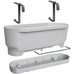 ELHO - Pot De Fleurs - Greenville Easy Balcony 52 - Living Ciment - Balcon - L 21.2 X W 52 X H 19.4 Cm