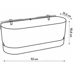 ELHO - Pot De Fleurs - Greenville Easy Balcony 52 - Living Ciment - Balcon - L 21.2 X W 52 X H 19.4 Cm -ELHO Soldes 60113770 4