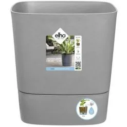 ELHO - Pot De Fleurs - Greensense Aqua Care Carré 30 - Ciment Clair - Intérieur/extérieur - Ø 29.5 X H 30.2 Cm