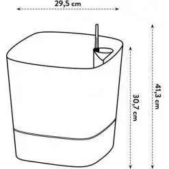 ELHO - Pot De Fleurs - Greensense Aqua Care Carré 30 - Ciment Clair - Intérieur/extérieur - Ø 29.5 X H 30.2 Cm -ELHO Soldes 60150604 4