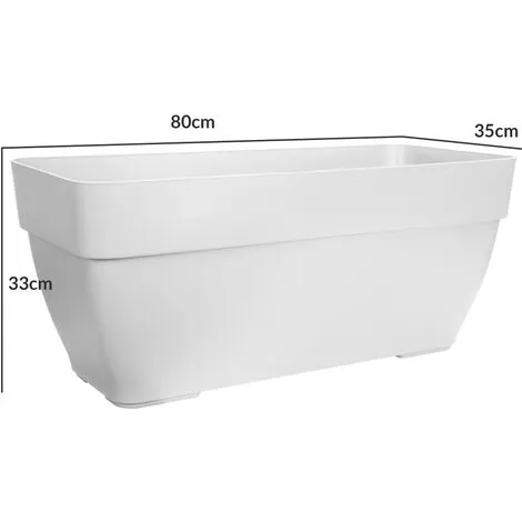 ELHO Bac à Fleurs Rond Ou Carré Jardinière Blanc En Plastique Pour Extérieur Jardin Terrasse Pot De Fleurs Rechteckig/63 Liter (de) 5 ELHO Bac à Fleurs Rond Ou Carré Jardinière Blanc En Plastique Pour Extérieur Jardin Terrasse Pot De Fleurs Rechteckig/63 Liter (de) – Image 5