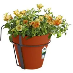 ELHO Bac à Fleurs Jardinière En Plastique Pour Jardin Balcon Maison Pot De Fleurs Avec Support Rund/3 Liter (de)