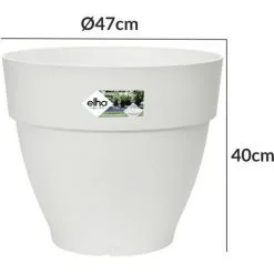 ELHO Bac à Fleurs Rond Ou Carré Jardinière Blanc En Plastique Pour Extérieur Jardin Terrasse Pot De Fleurs Rund/46 Liter (de) 9 ELHO Bac à Fleurs Rond Ou Carré Jardinière Blanc En Plastique Pour Extérieur Jardin Terrasse Pot De Fleurs Rund/46 Liter (de) -ELHO Soldes 67451881 5