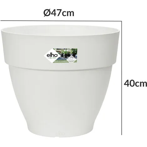 ELHO Bac à Fleurs Rond Ou Carré Jardinière Blanc En Plastique Pour Extérieur Jardin Terrasse Pot De Fleurs Rund/46 Liter (de) 5 ELHO Bac à Fleurs Rond Ou Carré Jardinière Blanc En Plastique Pour Extérieur Jardin Terrasse Pot De Fleurs Rund/46 Liter (de) – Image 5