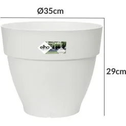 ELHO Bac à Fleurs Rond Ou Carré Jardinière Blanc En Plastique Pour Extérieur Jardin Terrasse Pot De Fleurs Rund/41 Liter (de) -ELHO Soldes 67451883 5
