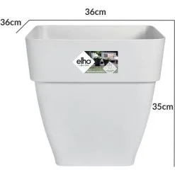 ELHO Bac à Fleurs Rond Ou Carré Jardinière Blanc En Plastique Pour Extérieur Jardin Terrasse Pot De Fleurs Eckig/30 Liter (de) -ELHO Soldes 67451888 4