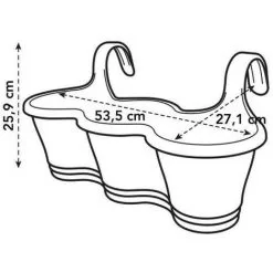 ELHO Balconniere Corsica Trio L 27.1 X W 53.5 X H 25.9 Cm - Taupe 9 ELHO Balconniere Corsica Trio L 27.1 X W 53.5 X H 25.9 Cm - Taupe -ELHO Soldes 71108449 5