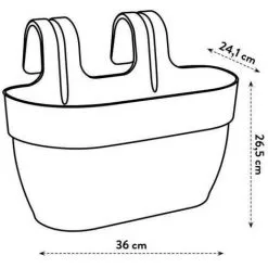 ELHO - Pot De Fleurs - Vibia Campana Easy Hanger Medium - Vert Pistache - Balcon Extérieur - L 24.1 X W 36 X H 26.5 Cm -ELHO Soldes 71108648 4